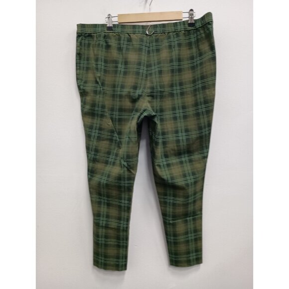 Isaac Mizrahi Live Womens Capri Pants Size 20W Green Tartan Plaid Preppy Office - Picture 4 of 7